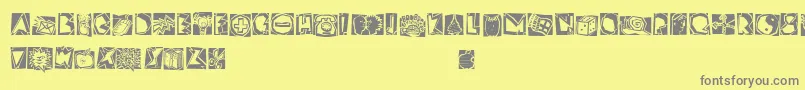 LinotypescrapBonus Font – Gray Fonts on Yellow Background