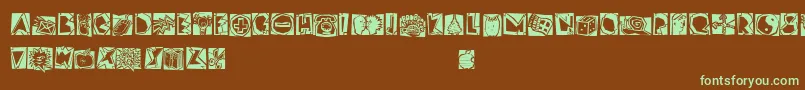 LinotypescrapBonus Font – Green Fonts on Brown Background