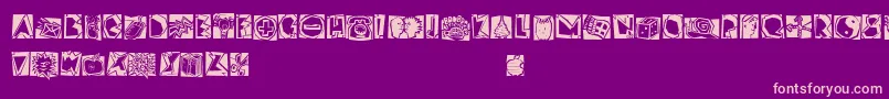LinotypescrapBonus Font – Pink Fonts on Purple Background