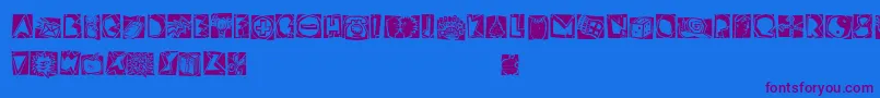 LinotypescrapBonus Font – Purple Fonts on Blue Background