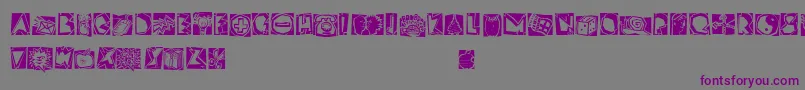 LinotypescrapBonus-fontti – violetit fontit harmaalla taustalla