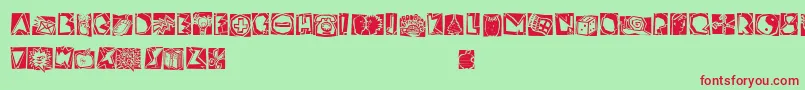 LinotypescrapBonus Font – Red Fonts on Green Background