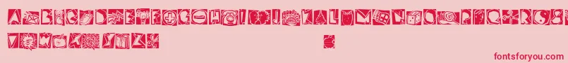 LinotypescrapBonus Font – Red Fonts on Pink Background