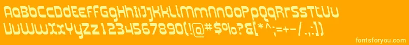 PlasmaticaRevItalic-Schriftart – Gelbe Schriften auf orangefarbenem Hintergrund