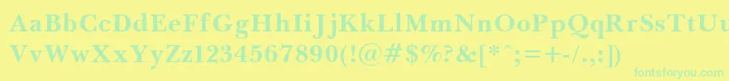 Czcionka Baskerv7 – zielone czcionki na żółtym tle
