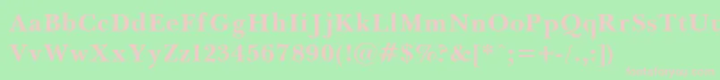 Baskerv7 Font – Pink Fonts on Green Background