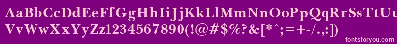 Baskerv7 Font – Pink Fonts on Purple Background