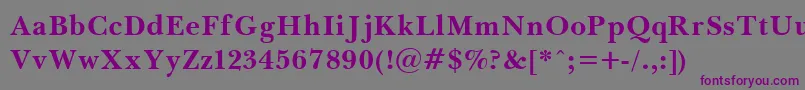Baskerv7 Font – Purple Fonts on Gray Background
