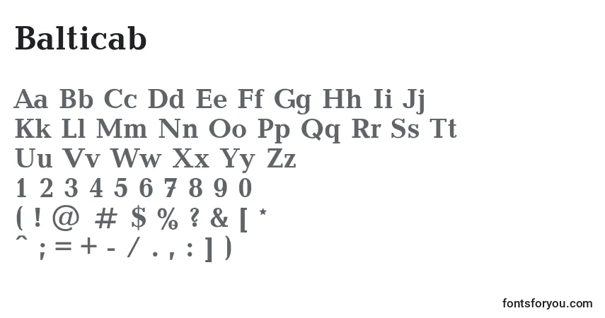 Fuente Balticab - alfabeto, números, caracteres especiales