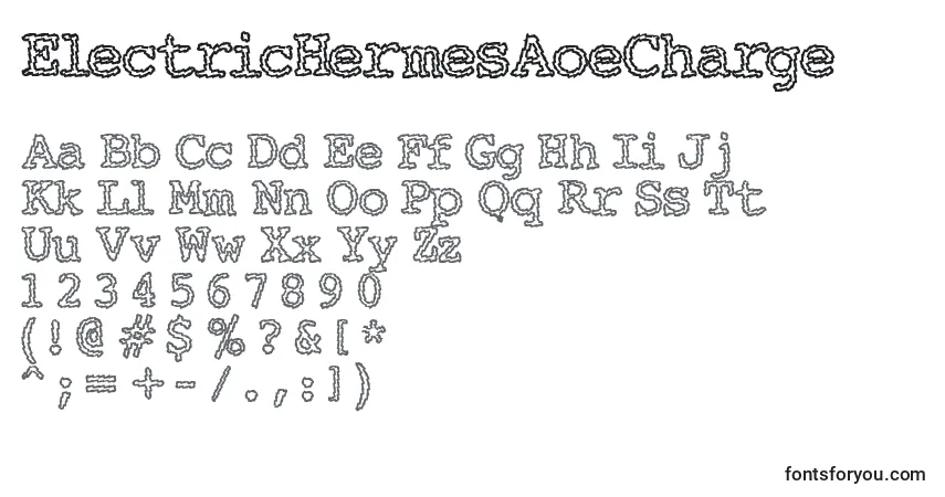 Шрифт ElectricHermesAoeCharge – алфавит, цифры, специальные символы