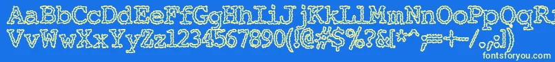 ElectricHermesAoeCharge Font – Yellow Fonts on Blue Background