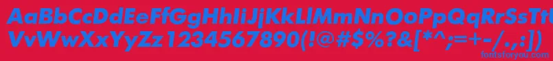 フォントFuturiscBolditalic – 赤い背景に青い文字