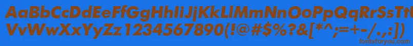 FuturiscBolditalic Font – Brown Fonts on Blue Background