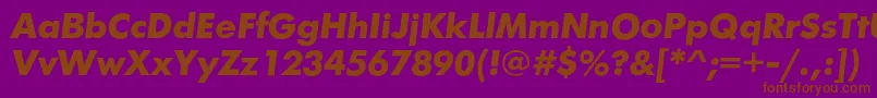 フォントFuturiscBolditalic – 紫色の背景に茶色のフォント