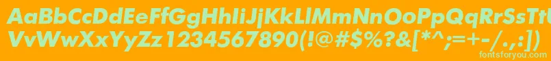 FuturiscBolditalic Font – Green Fonts on Orange Background