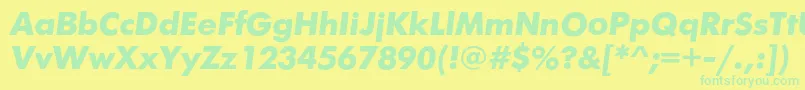FuturiscBolditalic Font – Green Fonts on Yellow Background