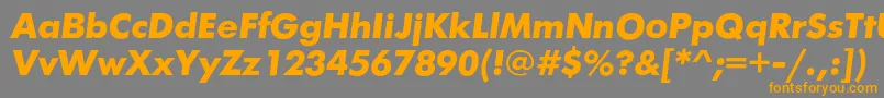 FuturiscBolditalic-Schriftart – Orangefarbene Schriften auf grauem Hintergrund