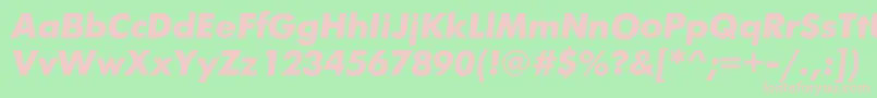 Шрифт FuturiscBolditalic – розовые шрифты на зелёном фоне