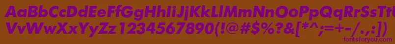 FuturiscBolditalic-Schriftart – Violette Schriften auf braunem Hintergrund