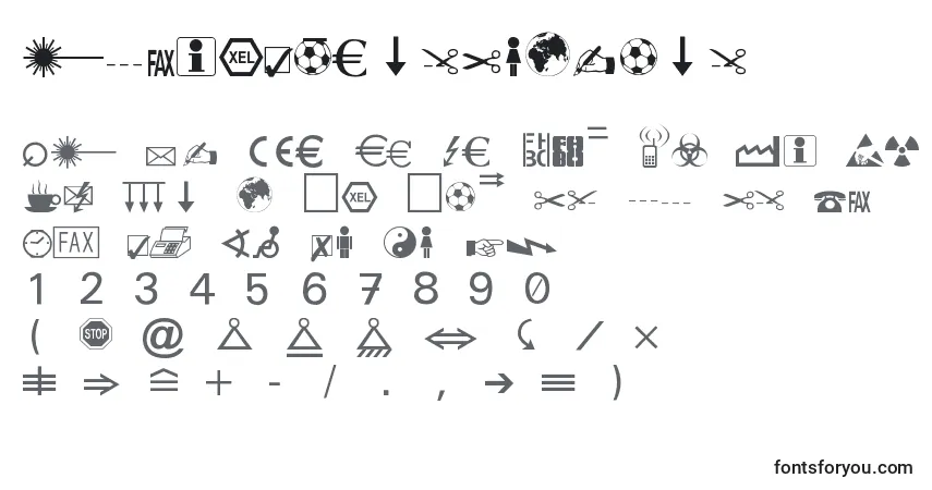 MartinVogelsSymbols-fontti – aakkoset, numerot, erikoismerkit