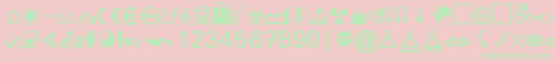 MartinVogelsSymbols Font – Green Fonts on Pink Background