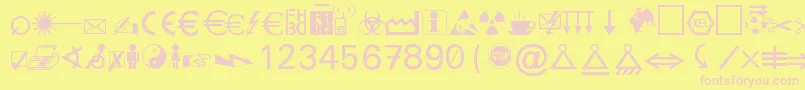 MartinVogelsSymbols Font – Pink Fonts on Yellow Background