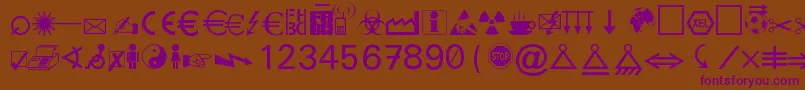 MartinVogelsSymbols Font – Purple Fonts on Brown Background