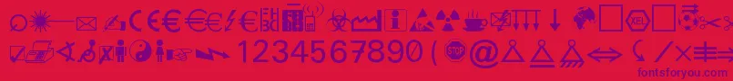 Шрифт MartinVogelsSymbols – фиолетовые шрифты на красном фоне
