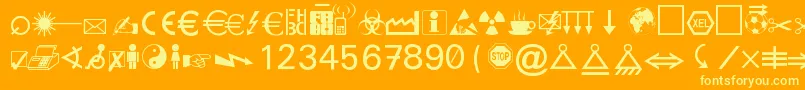 MartinVogelsSymbols Font – Yellow Fonts on Orange Background