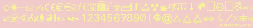 MartinVogelsSymbols Font – Yellow Fonts on Pink Background