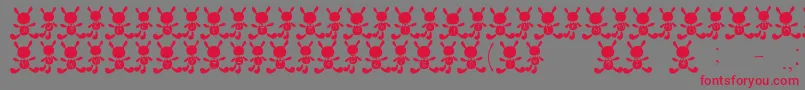 フォントCUsafont – 赤い文字の灰色の背景