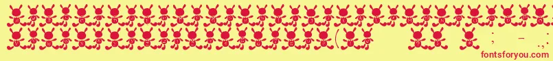 CUsafont Font – Red Fonts on Yellow Background