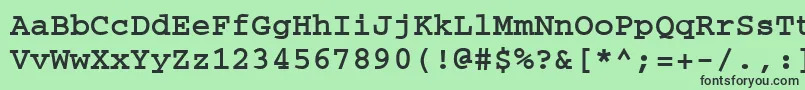 フォントCouriertmBold – 緑の背景に黒い文字