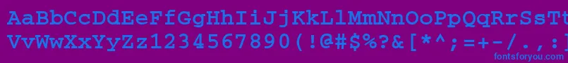 フォントCouriertmBold – 紫色の背景に青い文字