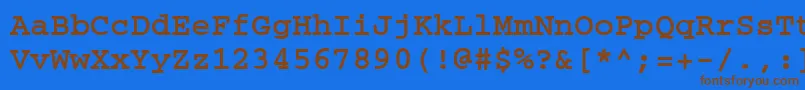 Шрифт CouriertmBold – коричневые шрифты на синем фоне