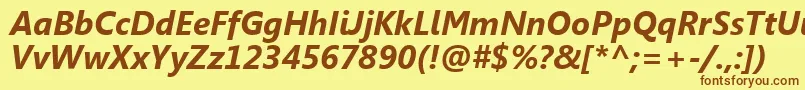 Шрифт SegoeUiРџРѕР»СѓР¶РёСЂРЅС‹Р№РљСѓСЂСЃРёРІ – коричневые шрифты на жёлтом фоне