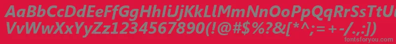SegoeUiРџРѕР»СѓР¶РёСЂРЅС‹Р№РљСѓСЂСЃРёРІ-Schriftart – Graue Schriften auf rotem Hintergrund
