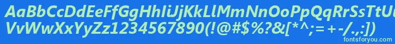 SegoeUiРџРѕР»СѓР¶РёСЂРЅС‹Р№РљСѓСЂСЃРёРІ Font – Green Fonts on Blue Background