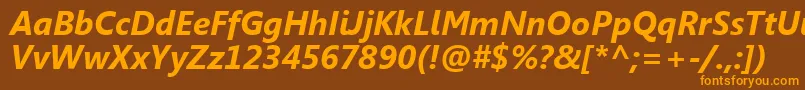 SegoeUiРџРѕР»СѓР¶РёСЂРЅС‹Р№РљСѓСЂСЃРёРІ Font – Orange Fonts on Brown Background