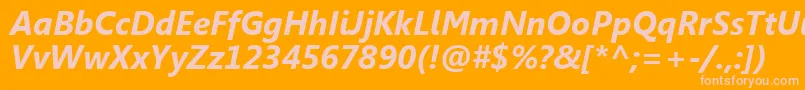 SegoeUiРџРѕР»СѓР¶РёСЂРЅС‹Р№РљСѓСЂСЃРёРІ Font – Pink Fonts on Orange Background