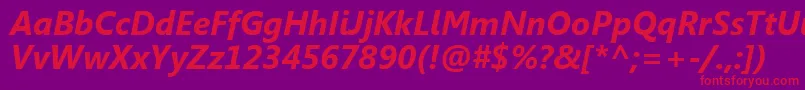 SegoeUiРџРѕР»СѓР¶РёСЂРЅС‹Р№РљСѓСЂСЃРёРІ Font – Red Fonts on Purple Background