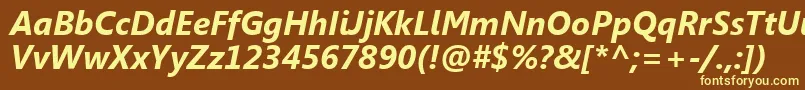 SegoeUiРџРѕР»СѓР¶РёСЂРЅС‹Р№РљСѓСЂСЃРёРІ Font – Yellow Fonts on Brown Background