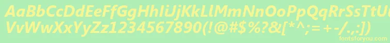 SegoeUiРџРѕР»СѓР¶РёСЂРЅС‹Р№РљСѓСЂСЃРёРІ Font – Yellow Fonts on Green Background