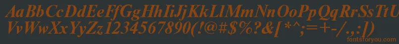 NewtoncBoldItalic Font – Brown Fonts on Black Background