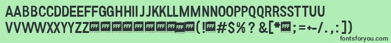 フォントFffRegularTrial – 緑の背景に黒い文字