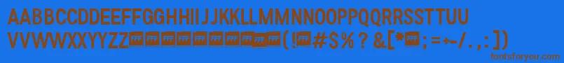 FffRegularTrial Font – Brown Fonts on Blue Background