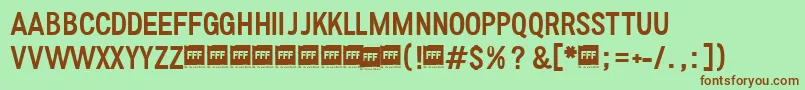 FffRegularTrial Font – Brown Fonts on Green Background