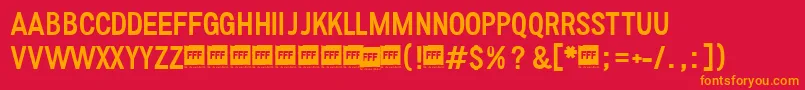 FffRegularTrial Font – Orange Fonts on Red Background