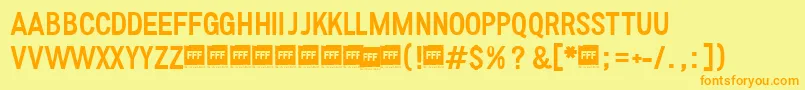 FffRegularTrial Font – Orange Fonts on Yellow Background