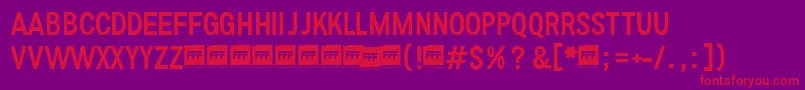 FffRegularTrial-fontti – punaiset fontit violetilla taustalla
